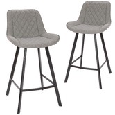 Rowland &amp; Archibald 65cm  Bordeaux Faux Leather Barstools