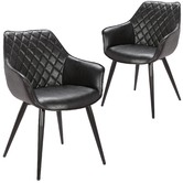 Rowland &amp; Archibald Toulouse Faux Leather Dining Armchairs
