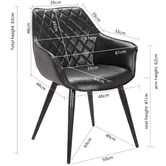 Rowland &amp; Archibald Toulouse Faux Leather Dining Armchairs