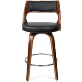 Rowland &amp; Archibald Black Zurich Faux Leather Barstools