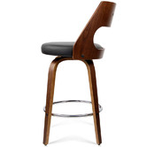 Rowland &amp; Archibald Black Zurich Faux Leather Barstools