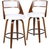 Rowland &amp; Archibald Munich Faux Leather Swivel Barstools