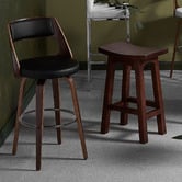 Rowland &amp; Archibald Munich Faux Leather Swivel Barstools