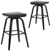 Rowland &amp; Archibald 70cm Vanya Faux Leather Swivel Barstools