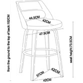 Rowland &amp; Archibald White Zurich Modern Barstools