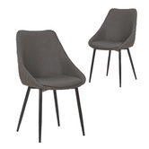Rowland &amp; Archibald Khufra Faux Leather Dining Chairs