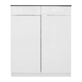 Rowland &amp; Archibald 2 Door Shoe Cabinet in Black / White