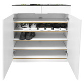 Rowland &amp; Archibald 2 Door Shoe Cabinet in Black / White