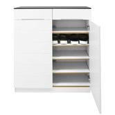 Rowland &amp; Archibald 2 Door Shoe Cabinet in Black / White