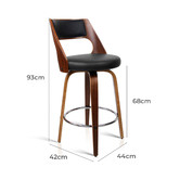 Rowland &amp; Archibald Black Zurich Faux Leather Barstools