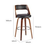 Rowland &amp; Archibald Black Zurich Faux Leather Barstools
