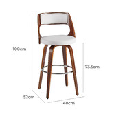 Rowland &amp; Archibald White Zurich Modern Barstools