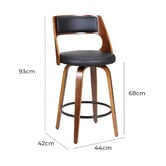 Rowland &amp; Archibald Munich Faux Leather Swivel Barstools