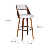 Rowland &amp; Archibald Munich Faux Leather Swivel Barstools