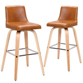 Rowland &amp; Archibald Ziggy Faux Leather Barstools