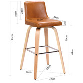Rowland &amp; Archibald Ziggy Faux Leather Barstools