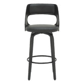 Rowland &amp; Archibald Zurich Modern Faux Leather &amp; Wood Barstools