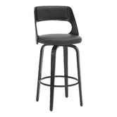 Rowland &amp; Archibald Zurich Modern Faux Leather &amp; Wood Barstools