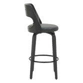 Rowland &amp; Archibald Zurich Modern Faux Leather &amp; Wood Barstools
