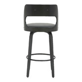 Rowland &amp; Archibald Zurich Modern Faux Leather &amp; Wood Barstools