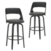 Rowland &amp; Archibald Zurich Modern Faux Leather &amp; Wood Barstools