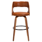 Rowland &amp; Archibald Zurich Modern Faux Leather &amp; Wood Barstools