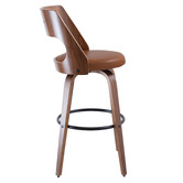 Rowland &amp; Archibald Zurich Modern Faux Leather &amp; Wood Barstools