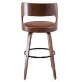 Rowland &amp; Archibald Zurich Modern Faux Leather &amp; Wood Barstools
