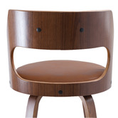 Rowland &amp; Archibald Zurich Modern Faux Leather &amp; Wood Barstools