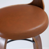 Rowland &amp; Archibald Zurich Modern Faux Leather &amp; Wood Barstools