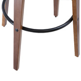 Rowland &amp; Archibald Zurich Modern Faux Leather &amp; Wood Barstools
