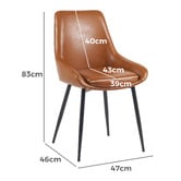 Rowland &amp; Archibald Daimyo Faux Leather Dining Chairs