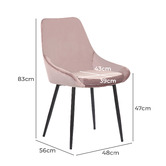 Rowland &amp; Archibald Solid Daimyo Dusty Velvet Dining Chairs