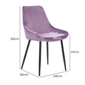 Rowland &amp; Archibald Daimyo Dusty Velvet Dining Chairs