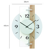 AMS Contemporary Wooden Panel Quartz Wall Clock