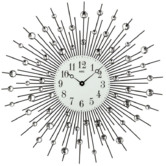 AMS 60cm Crystal Silver Sun Wall Clock