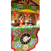 Engstler Swinging Girl Clock WIth Cuckoo Westminster Chime