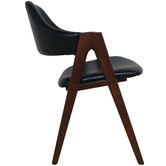 Oslo Home Black &amp; Walnut Serge Leatherette Dining Chair