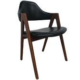 Oslo Home Black &amp; Walnut Serge Leatherette Dining Chair