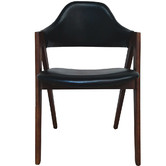 Oslo Home Black &amp; Walnut Serge Leatherette Dining Chair