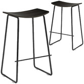 Oslo Home 66cm  Columbus Timber Black Barstool