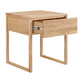 Oslo Home Diving Oak Wood Bedside Table