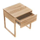 Oslo Home Diving Oak Wood Bedside Table