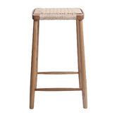 Oslo Home 65cm Myah Oak Wood &amp; Cane Barstool