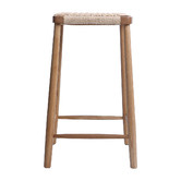 Oslo Home 65cm Myah Oak Wood &amp; Cane Barstool
