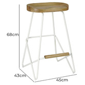 Oslo Home 68cm Hensvik Elm Wood Barstool