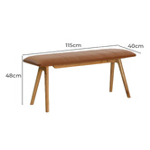 Oslo Home Aina Leather Bench
