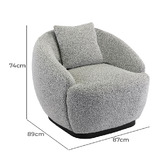 Oslo Home Alexei Boucle Swivel Armchair