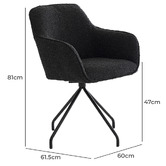 Oslo Home Luella Boucle Swivel Dining Chair
