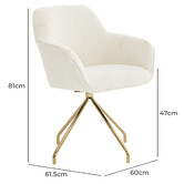 Oslo Home Luella Boucle Swivel Dining Chair